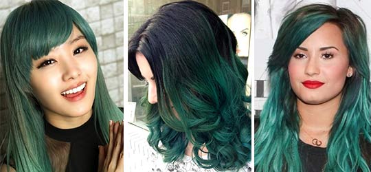 колір волосся зелений